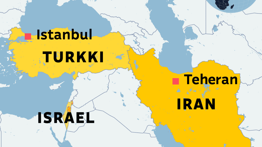 Lähi-idän alueen kartta.
