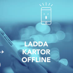 En bild med texten; Ladda kartor offline.