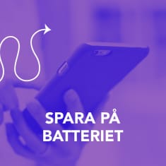 Bild med texten; Spar på batteriet.