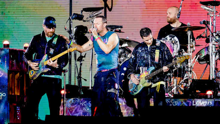 Coldplay on stage.