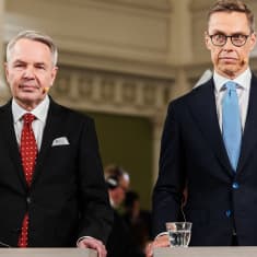 Pekka Haavisto ja Alexander Stubb vastasivat median kysymyksiin.