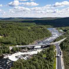 Skoltenfossen eli Näätämönkoski ilmasta.