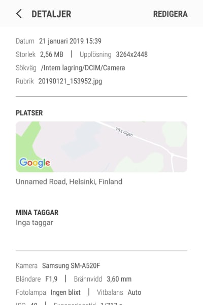 Skärmdump från en Androidtelefon.