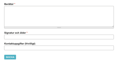 Exempel på hur ett formulär på en webbsida kan se ut