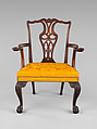 Armchair, Mahogany, red oak, sweet gum, ash; upholstery (modern), American