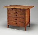 Sewing Table, James X. Smith (1806–1888), Cherry, butternut, pine, basswood, sycamore, maple, American, Shaker