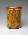Vessel, Throne Scene, Ceramic, pigment, Maya