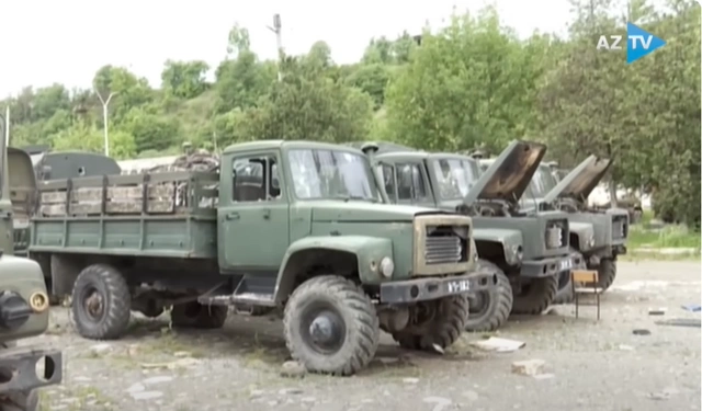 AzTV показал бункер, в котором армянские боевики прятали свою военную технику