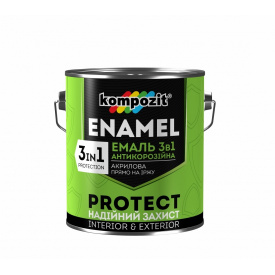 Емаль антикорозионная 3 в 1 KOMPOZIT Protect жовта 2,7 кг