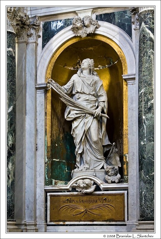 Sculpture of St. Barbara by Morlaiter.