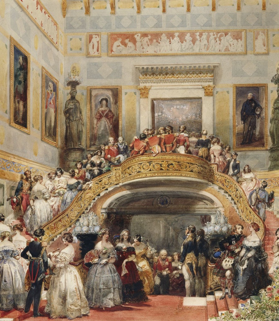 The Grand Staircase at Buckingham Palace, State Ball, 5 July 1848  dated 1848.jpg