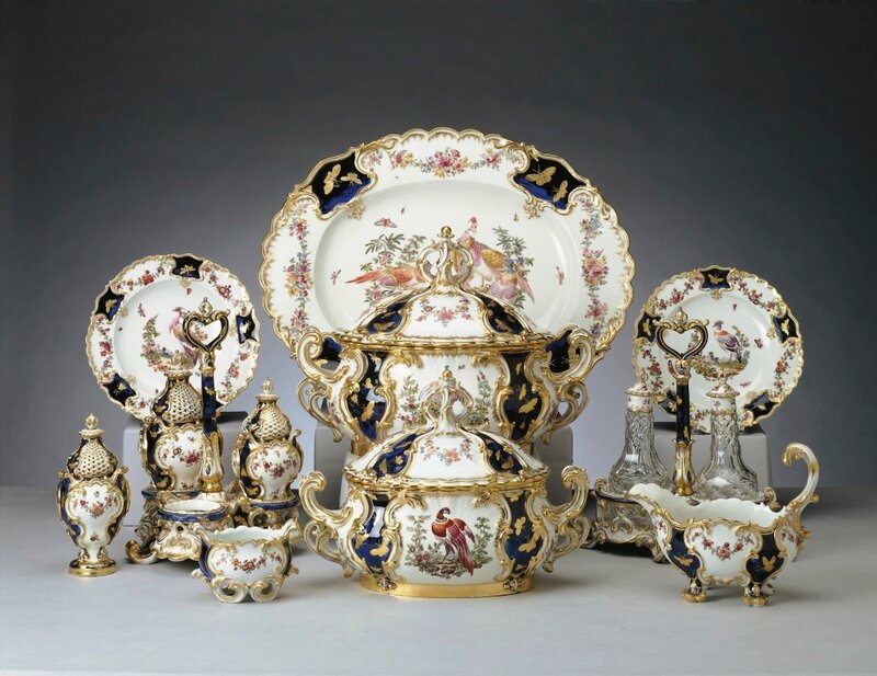Chelsea Porcelain Works [London] (c. 1745-69)The 'Mecklenburg' dinner and dessert service<br />
Item: The Mecklenburg Service