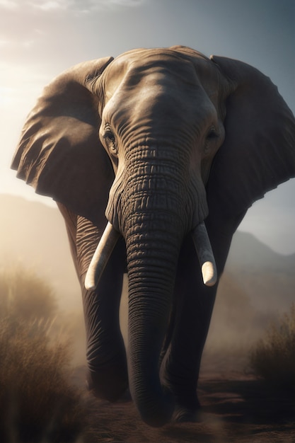 Free photo elephant artificial intelligence image