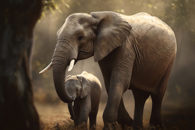 Free photo elephant artificial intelligence image