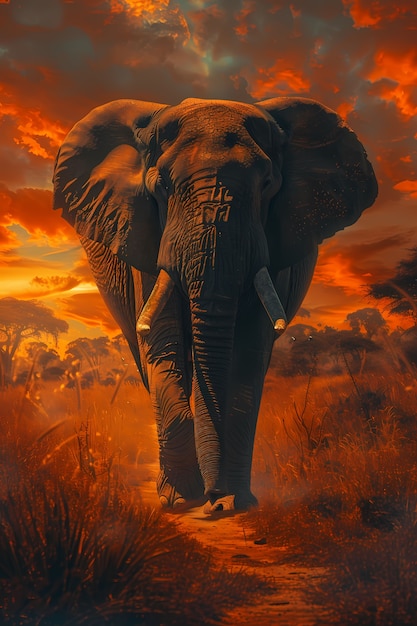 Free photo fantasy elephant illustration