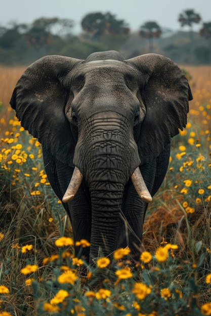 Free photo photorealistic scene of wild elephant