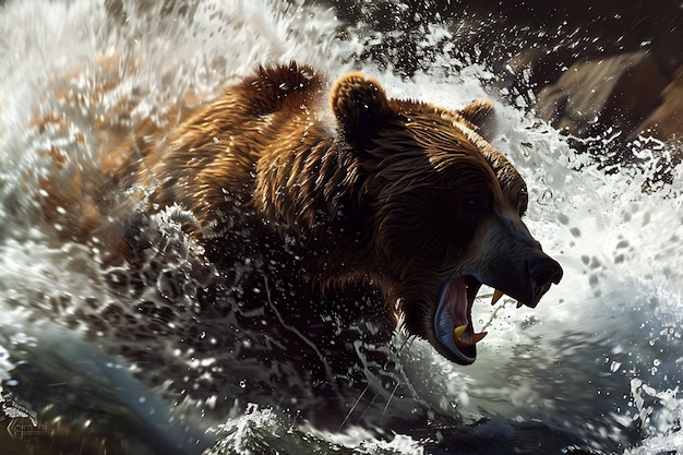 Free photo photorealistic view of wild bear in its natural environment