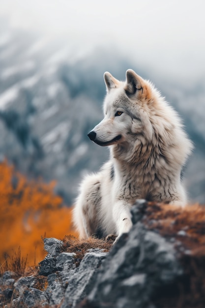 Free photo wolf in natural environment