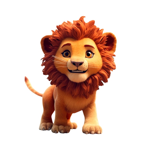 Free PSD 3d rendering of lion isolated