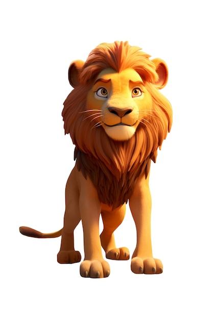 Free PSD 3d rendering of lion isolated