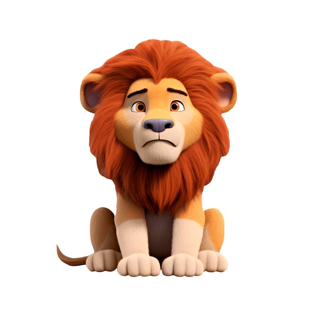 Free PSD 3d rendering of lion isolated