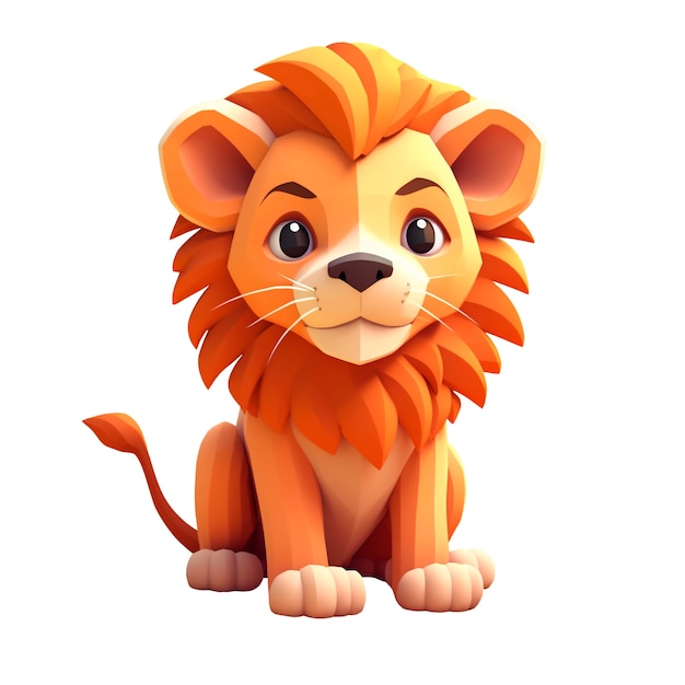 Free PSD 3d rendering of lion isolated