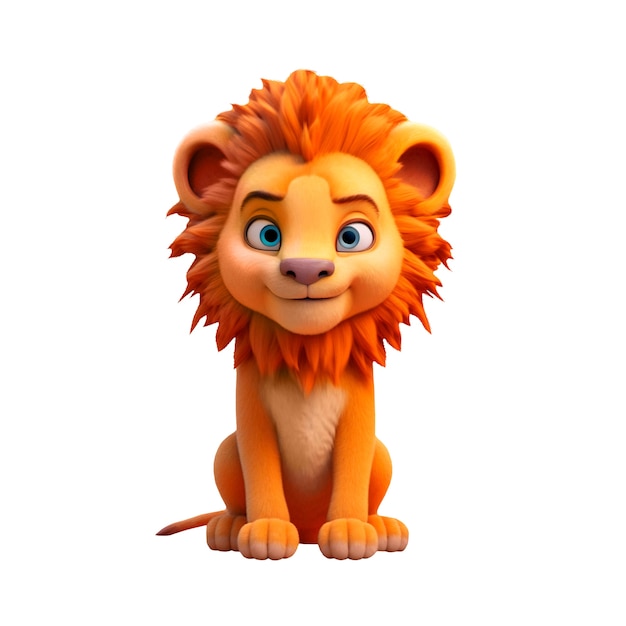 Free PSD 3d rendering of lion isolated