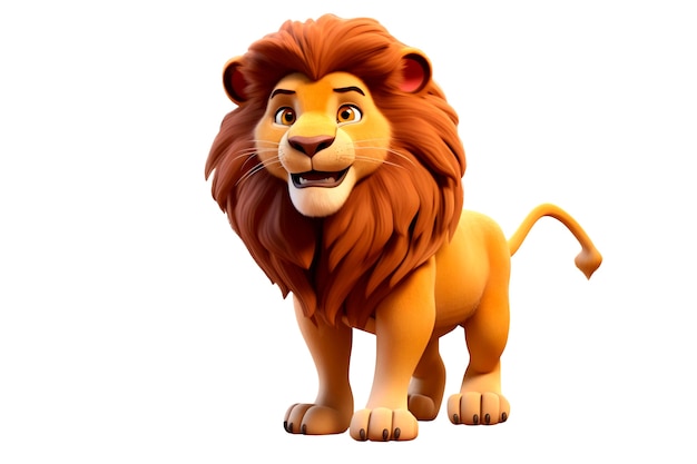 Free PSD 3d rendering of lion isolated