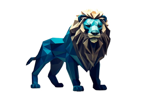 Free PSD 3d rendering of lion isolated