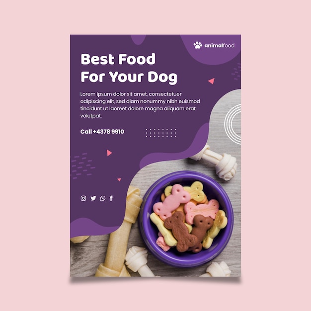 Animal food poster template