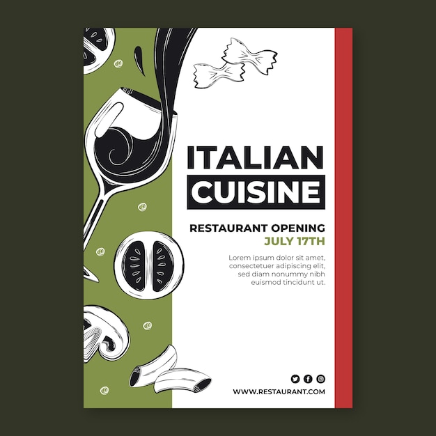 Italian restaurant poster template