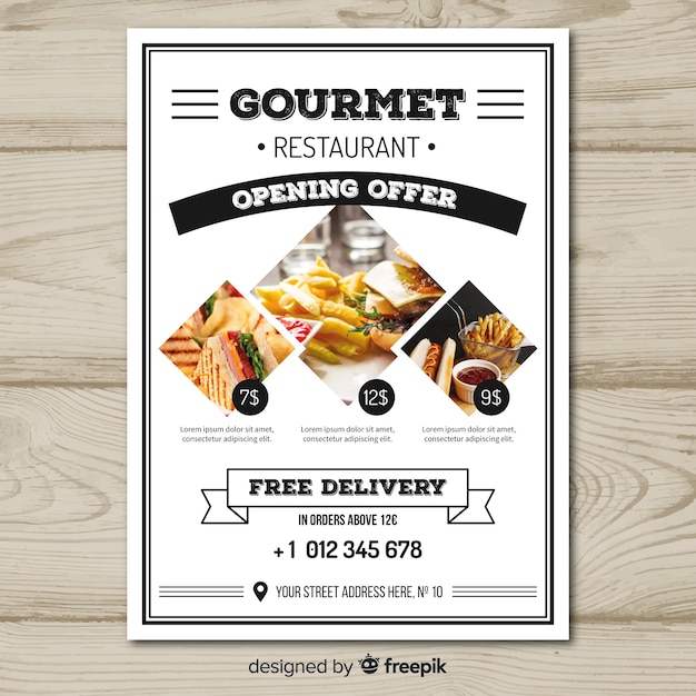 Modern restaurant flyer template