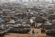 Des soldats israéliens près de la frontière avec Gaza, en Israël, le 11 mai 2024. 