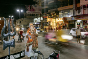 A life-size effigy of Prime Minister Narendra Modi on a street in Benares, India, on May 26, 2024.