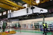 Le  TGV M de nouvelle génération, dans l’usine Alstom de Belfort, le 29 avril 2024.