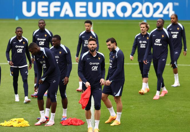 Lors d’un entraînement de l’équipe de France, à Paderborn (Allemagne), le 12 juin 2024. 