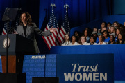 La vice-présidente et candidate démocrate, Kamala Harris, lors d’un meeting de campagne à Atlanta, en Géorgie, le 20 septembre.