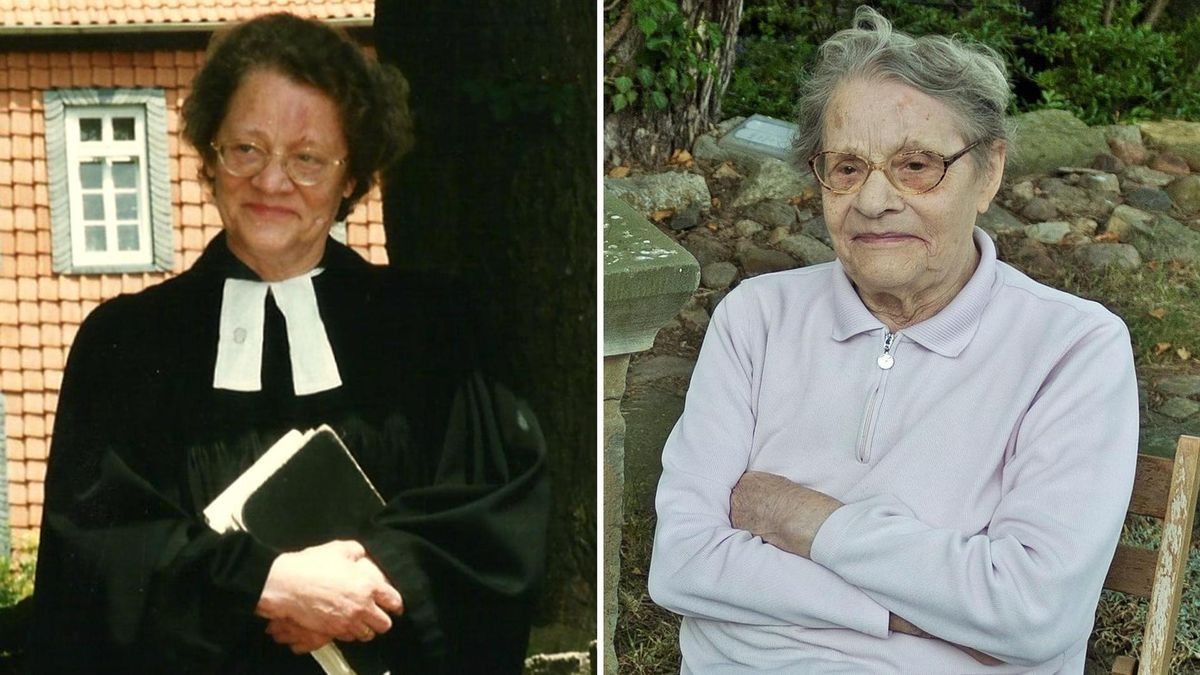 Gertrud Böttger-Bolte als Pfarrerin der St.-Lorenz-Gemeinde (links). Weggefährten und Freunde können ihr am Montag, 29. Juli, zum 90. Geburtstag gratulieren.