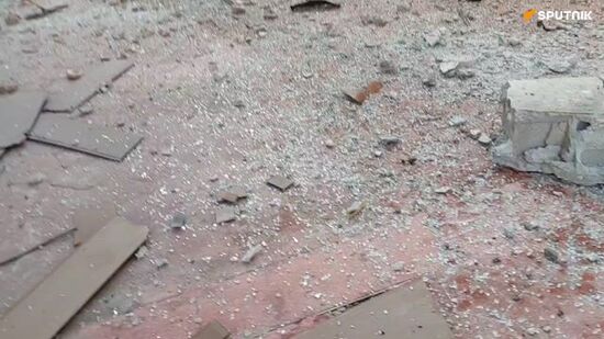Consequences of Israeli airstrike on the Kafar Sousah neighborhood in the Syrian capital of Damascus