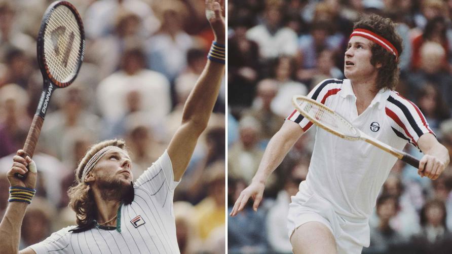 Björn Borg und John McEnroe: Björn Borg (links) und John McEnroe im Wimbledonfinale 1980, das der Schwede in fünf Sätzen gegen den US-Amerikaner gewann. 2017 wurde das Match im Spielfilm "Borg/McEnroe" des Regisseurs Janus Metz Pedersen verewigt.