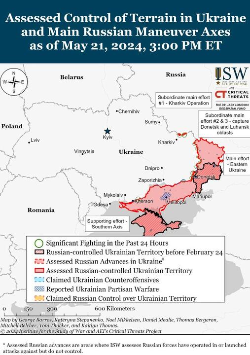 Карта боевых действий. Изображение: ISW