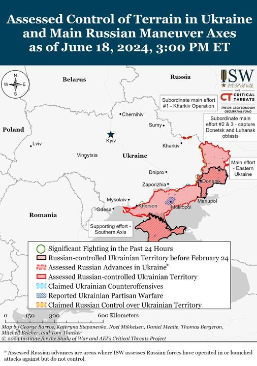 Карта боевых действий. Изображение: ISW