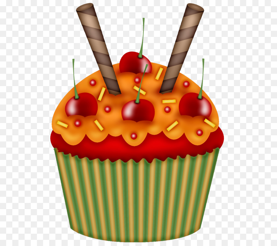 Cupcake Aux Cerises，Dessert PNG