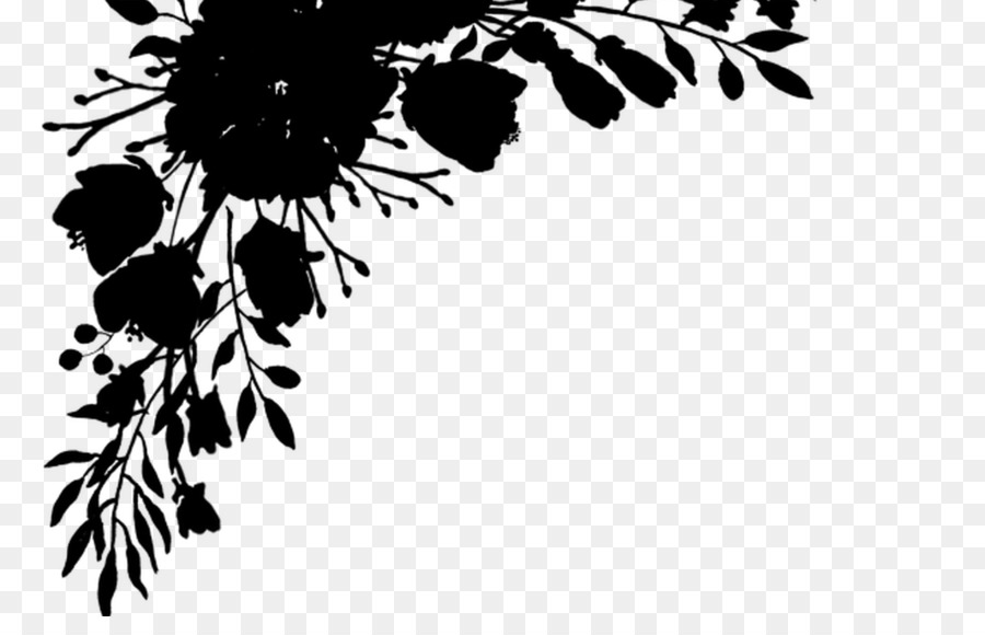 Silhouette Florale Noire，Fleurs PNG