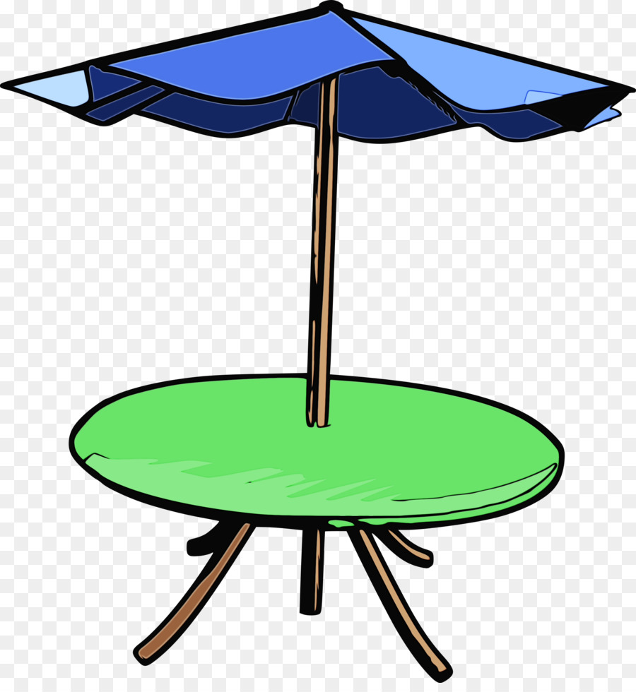 Table Verte Avec Parapluie Bleu，De Plein Air PNG