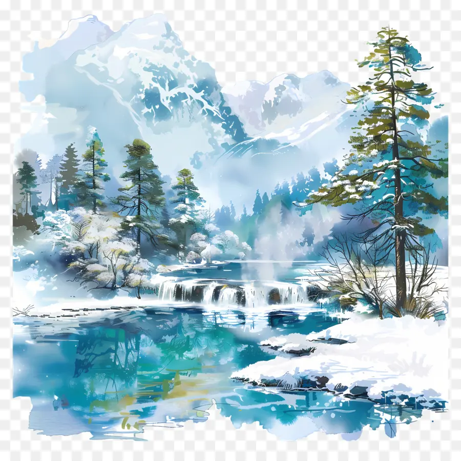 Jiuzhaigou，Paysage D'hiver PNG