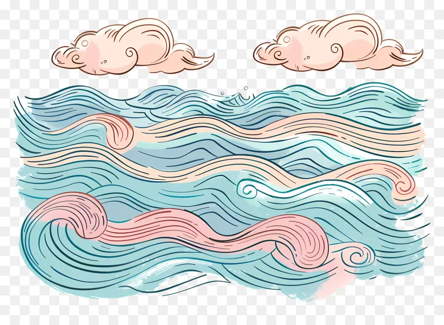 Vagues De L'océan，Nuages PNG