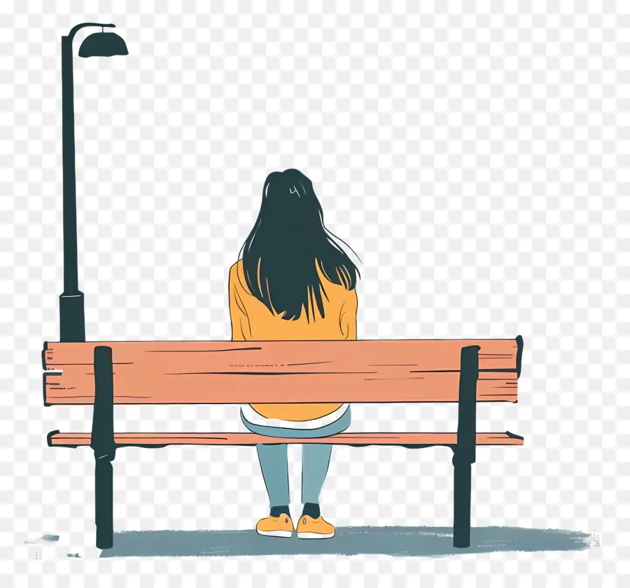 Femme Assise Sur Un Banc，Banc PNG