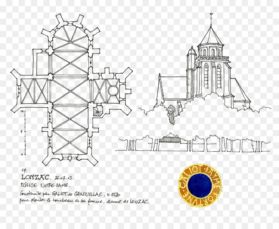 Чертеж церкви，проект PNG