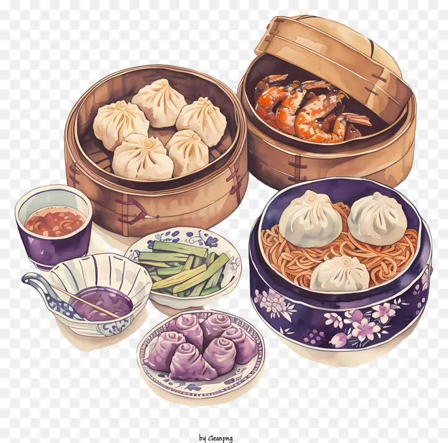 китайская еда，Испаренные вареники PNG